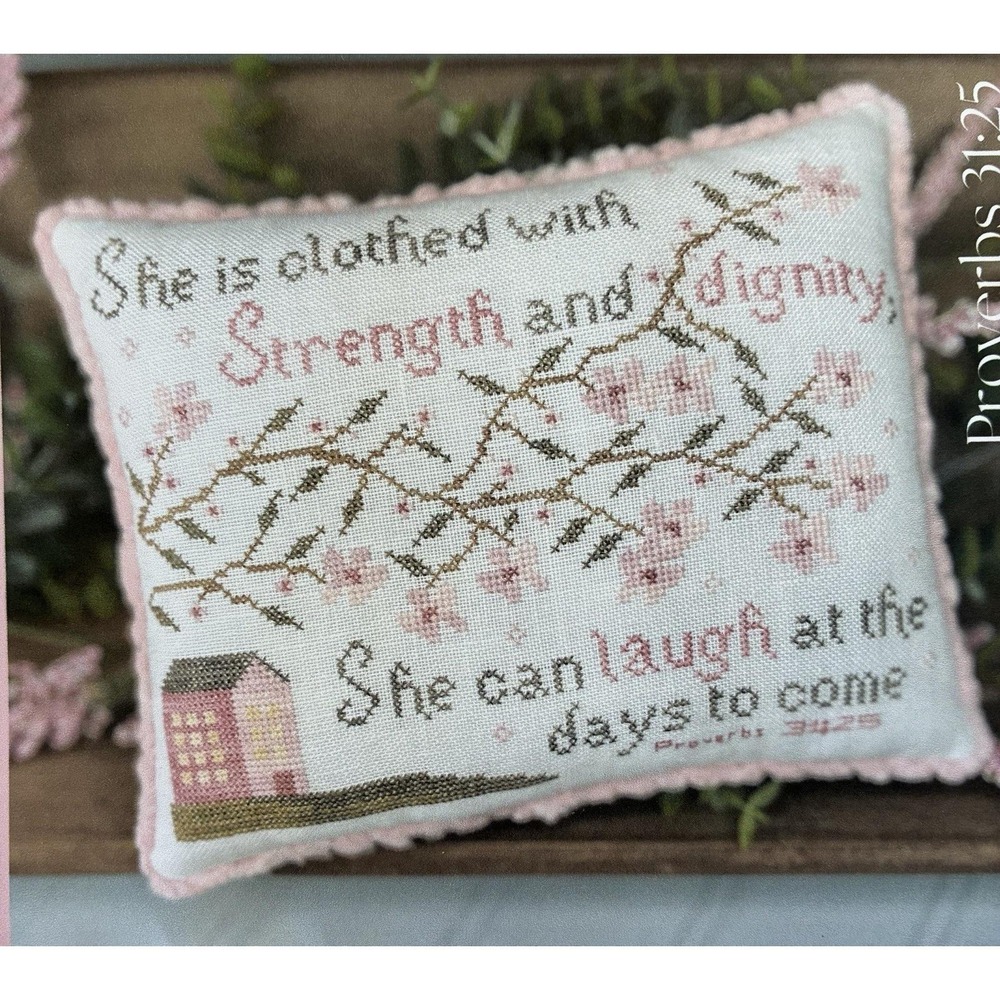 The Proper Stitcher STRENGTH AND DIGNITY Cross Stitch Kit 36ct Muffin Linen WDW